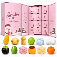 Calendrier de l'Avent de Noël en forme de boîte surprise, jouets sensoriels ASMR à presser en forme d'aliments, cadeaux de fête pour enfants