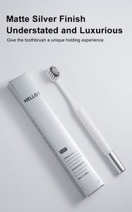 Brosse à dents de luxe à manche manuel plaquée argent, poils extra doux, brosse à dents noire et blanche pour mari et femme - Product Image 3