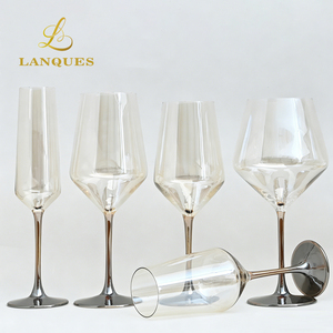 Verres à vin Lanques dorés de style européen, durables et compatibles lave-vaisselle, pour vin rouge, <span class=keywords><strong>Bordeaux</strong></span>, maison, hôtel, événements et mariages - Product Image 2
