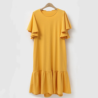 Vente en gros de t-shirts amples et surdimensionnés en coton avec logo personnalisé pour dame Robe en coton pour filles de couleur claire Chemise pour femmes Robe t-shirt décontractée