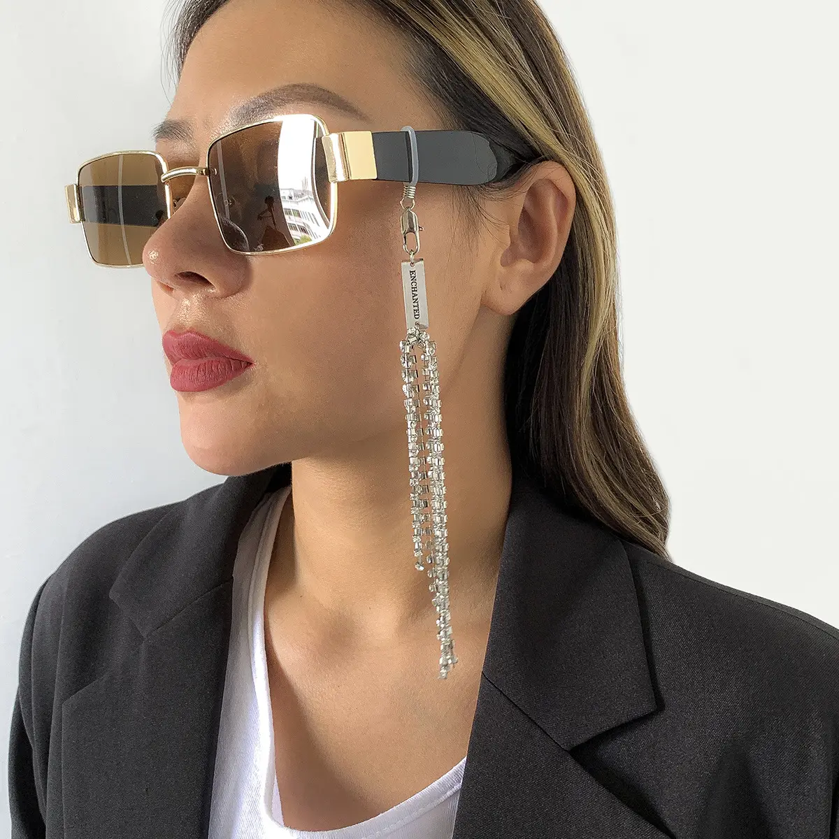 Güneş kolye takı püskül aksesuarları moda kristal kolye basit takı gözlük takı