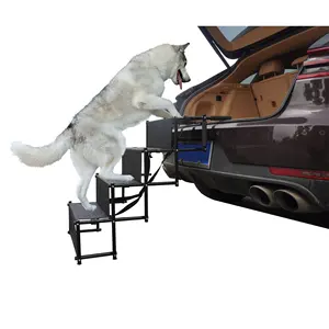 Leichter Metallrahmen 4 Stufen Hunde auto treppe faltbare tragbare große Hundes tufen für Autos, LKWs und SUVs