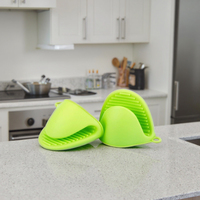 Mini gants de cuisine en silicone imprimés, résistants à la chaleur, pour vaisselle et cuisson