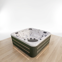 Baignoire de massage moderne pour salle de bain avec télévision, cascade, lumière LED, bulles d'air, système de contrôle Balboa, bain à remous pour deux personnes