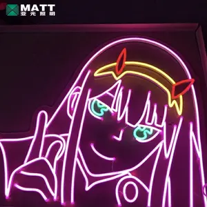Großhandel wand licht anime schlafzimmer-Matt Drop Versand Acryl Leucht reklamen benutzer definierte Buchstaben Logo Leucht reklame Anime Zeichen für Zuhause für Schlafzimmer