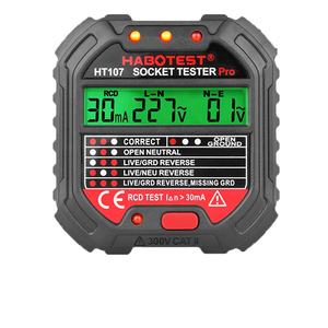 Habotest เครื่องทดสอบซ็อกเก็ต HT107ตัวทดสอบแรงดันไฟฟ้า RCD เครื่องตรวจจับซ็อกเก็ต30mA UK ปลั๊กกราวด์เป็นศูนย์สายขั้วตรวจสอบเฟส - Product Image 1