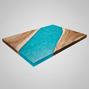 Luxury Handcrafted Acacia Wood <b>Epoxy</b> <b>Resin</b> Rectangle Dining <b>Table</b> Home Office Hotel Living Room Waterproof Retirement Sympathy - Product Image 2