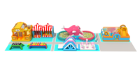 Aire de jeux gonflable intérieure avec château gonflable, piscine à balles et équipements de jeux souples pour enfants, pour centres de divertissement familial