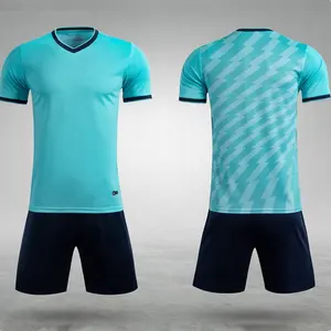 फुटबॉल पहनने वाले सादे प्रशिक्षण किट की फुटबॉल जर्सी वर्दी लाइट ब्लू