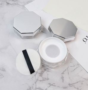 Customizable Portable Elastic Mesh Powder <b>Box</b> Set Silver Octagonal Mirror Sub Packaging for <b>Makeup</b> Body Powder Plastic - Product Image 3