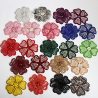 Soldes Exceptionnelles : Patch en Strass Cristal 3D Écologique à Motif Floral, à Dos Plat, Thermocollant pour Décoration de Robe et Vêtement DIY