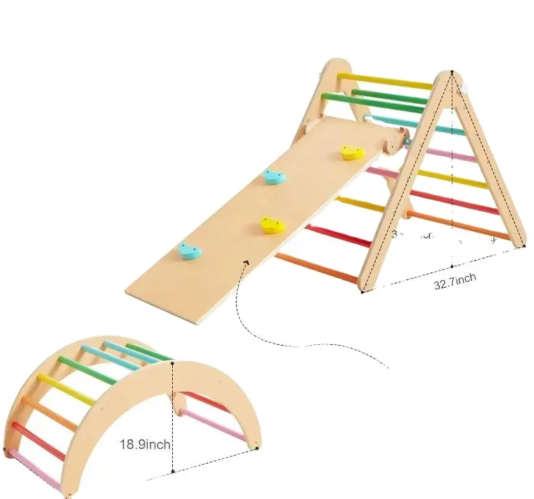 Niños Venta Caliente Interior De Madera Plegable Escalada Marcos Pickler Triángulo Montessori Escalada Gimnasio Juguetes Piklers Triángulo