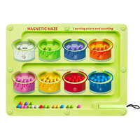 Jeu de labyrinthe magnétique 2026 pour enfants, avec perles colorées et numérotées, pour l'éveil et l'apprentissage du contrôle du stylo, jouet éducatif pour enfants, vente en gros