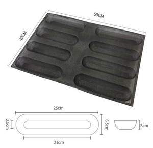 Stampo in Silicone a Forma di Hot Dog da 10 Pollici, 8 Cavità Perforate, Riutilizzabile, 60x40cm - Product Image 1