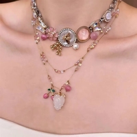 Collar de capas estilo sirena en oferta, con dijes vintage de conchas marinas y estrellas esmaltadas, joyería bohemia costera impermeable para mujer