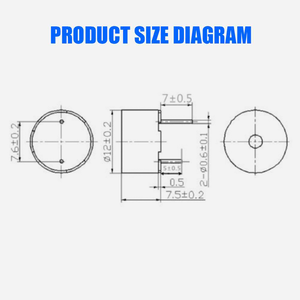 Beelee Còi Điện Áp DC 1.5V 3V 4V 85db St-22 Bấm Màu Xanh Dương Bằng Nhựa Tb02-bb8d Bh-b2d Nhiệt Bằng Nhựa Tối Đa 50MS 2G Tối Thiểu 87db 5VDC - Product Image 5