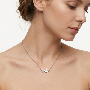 Collier en argent sterling 925 avec collier ras du cou en moissanite en forme d'hirondelle, style coréen tendance pour femme, plaqué or - Product Image 6