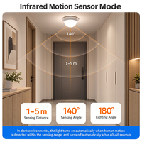 Plafonnier LED moderne 6000K avec capteur vocal et radar, luminaire à montage en surface, étanche IP65, éclairage intérieur/extérieur