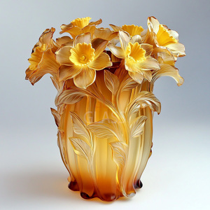 Ornement de décoration intérieure sculpté à la main Vase en cristal - Product Image 3