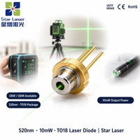 Pointeur laser 520nm 10mW, lumière laser verte pour scène, diode laser verte GH05210H2KC, boîtier TO-18 pour projecteur, niveau laser
