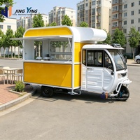 Tricycle Électrique Multifonctionnel pour la Restauration, Kiosque Commercial Mobile pour la Vente de Nouilles Froides Grillées Oden et de Snacks de Rue