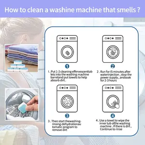 12 PCS Washing Machine Cleaner Tablet 15g Drum Washing Machine Effervescent Cleaning Detergent