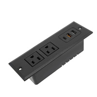 Multiprise USB dissimulée de type C, standard US, pour bureau, meubles, armoires et comptoirs