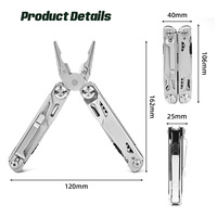 Navaja Multiherramienta Plegable de Acero Inoxidable para Exteriores, Multiherramienta Suiza Personalizada 10 en 1, Alicates Multiherramienta de Bolsillo para Reparaciones