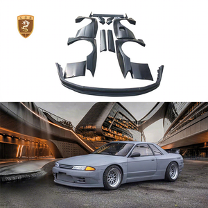 Kit de carrocería ancha con difusor delantero y trasero, alerón y aletas de guardabarros para Nissan <span class=keywords><strong>GTR</strong></span> <span class=keywords><strong>R32</strong></span>, mejora a kit de carrocería de fibra de vidrio Rocky-B - Product Image 1