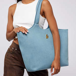 Custom Denim Gold Tote Summer Colorful Mujer Bolsos Chic Shopping Bag Popular Fashion Beach - Product Image 5