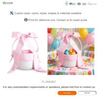 Cesta de Armazenamento de Algodão com Laço Rosa e Alça, Linda Cesta de Presente para Chá de Bebê, Quarto Infantil, Brinquedos e Presente de Páscoa