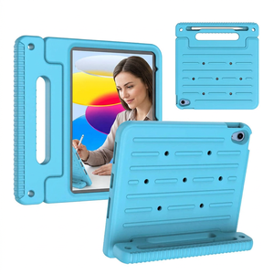 Étui de tablette en silicone bleu antichoc avec béquille et poignée pour iPad 11 pouces Gen A16 et 10e génération 10,9 pouces, pour enfants - Product Image 1