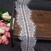 Renda Lembut Zeal Eyelashes untuk Jenggot Buatan Tangan, Aksesoris Hitam, Renda untuk Kerah Pakaian DIY