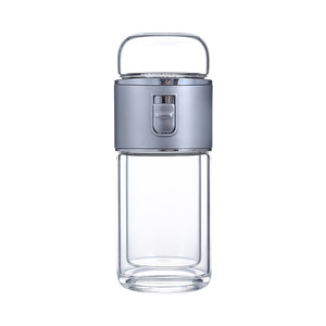 Mini Tea Infuser Cup Double Wall Glass With Filter Portable Travel Office Use - Product Image 3