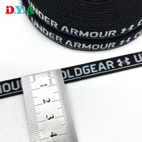 Bande élastique en nylon jacquard de haute qualité, largeur 1 cm, avec logo personnalisé, pour vêtements, chemises, et bordure de col.