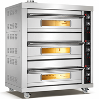 Four à sole commercial à gaz en acier inoxydable pour boulangerie, pâtisserie, restaurant, modèles YXQ-6 YXQ-9