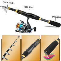 Ensemble de matériel de pêche avec canne à lancer de 1,8/2,1 m, canne à lancer longue portée pour la pêche en mer, canne à lancer pour débutants, pour les techniques de pêche au fond, vente en gros