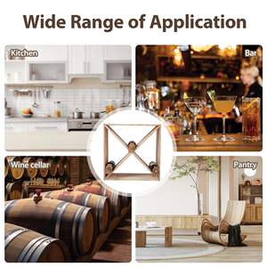 Estante de vino Modular hecho a mano fácil montaje respetuoso con el medio ambiente almacenamiento de madera soporte para botella de vino estante de exhibición para Bar en casa - Product Image 4