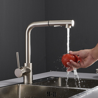 Robinet de cuisine noir moderne en acier avec douchette extractible pour lavabo, baignoire et bidet, avec fonction de pré-rinçage