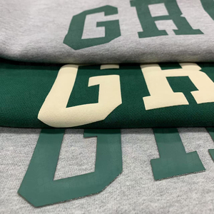 Sudadera con capucha de gran tamaño de lana de algodón con estampado de hojaldre personalizado de 500GSM para hombre sin cuerda - Product Image 6