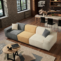 Canapé modulaire convertible carré moderne en velours côtelé pour salon