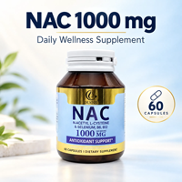 Capsules de NAC 1000mg avec L-Cystéine, Vitamines B6, B12 et Sélénium – Antioxydant et Soutien Hépatique – 60 Capsules Végétales – Marque Privée OEM