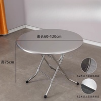 Ensemble de Mobilier d'Extérieur Pliant Rond en Acier Inoxydable Gain de Place pour Hôtels, Parcs et Restaurants
