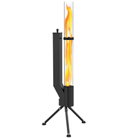 Chauffage de patio moderne en acier et granulés de bois - Compact, économe en énergie, foyer extérieur portable avec allumage manuel et montage facile