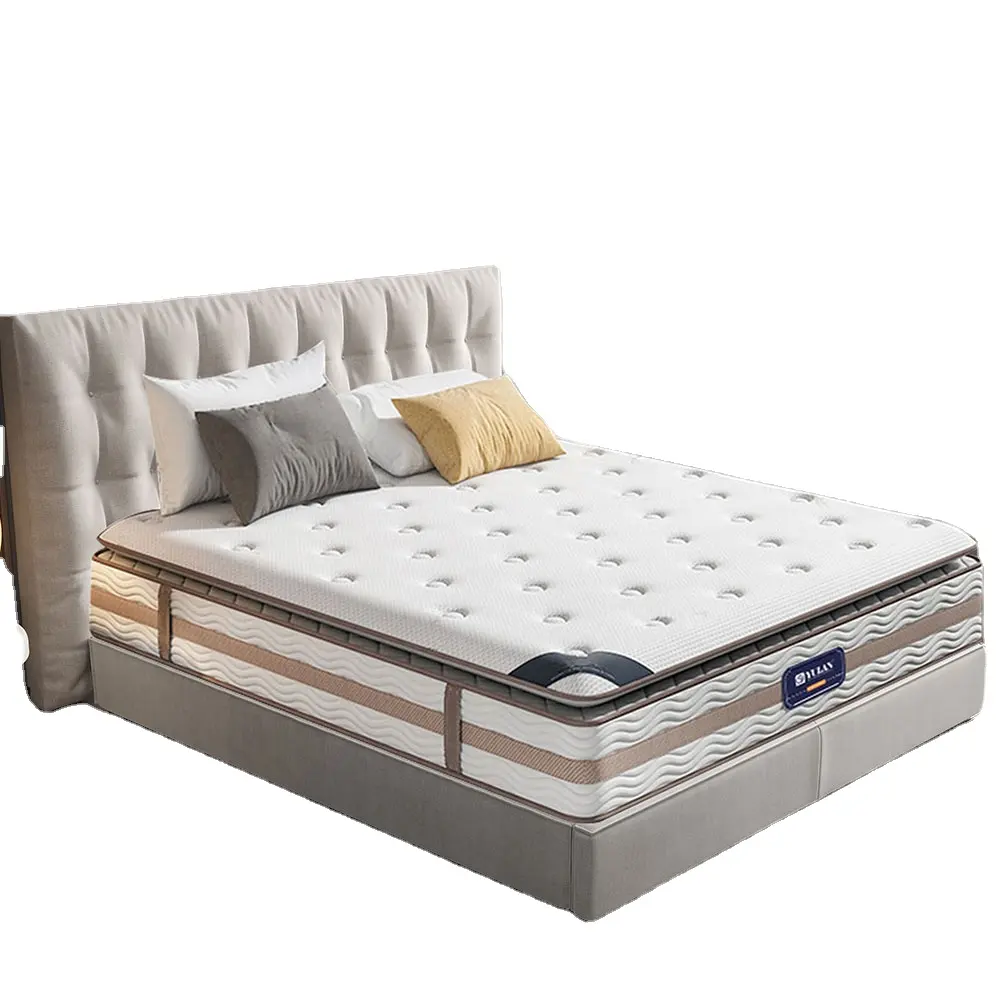 Matelas de lit à ressorts de poche en mousse à mémoire de forme en Latex pour hôtel, OEM ODM