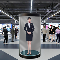 Vitrine d'affichage holographique 3D HoloTube avec interaction IA, Cylindre holographique 3D pour équipement de salon professionnel Holobox