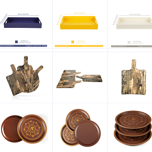 Plateaux de service rectangulaires en plastique mélamine de 22 pouces de haute qualité Grands plateaux alimentaires rectangulaires durables Usage domestique Vente en gros à bas quantité minimale de commande - Product Image 4