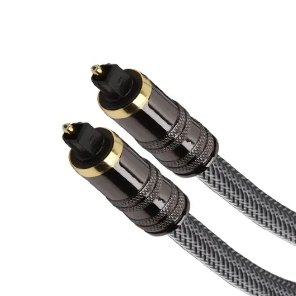Kabel Patch serat optik Audio Digital HIFI hitam kabel serat Audio optik kabel Toslink dengan konektor cangkang kuningan