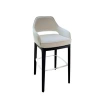 Tabouret de bar moderne nordique avec pieds en bois massif, chaise de comptoir avec dossier, chaises de salle à manger pour îlot de cuisine