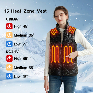 Gilet chauffant électrique léger extérieur 7.4V/5V Batterie rechargeable Usb Gilet chauffant pour <span class=keywords><strong>femme</strong></span> - Product Image 3